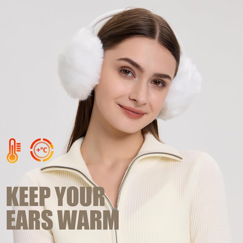 POXIMI Store Women Winter Earmuffs Girl Ski Adjustable Ear Covers for Cute Bow Ear Warmer Outdoor Earmuff Fleece Lining - Image 5